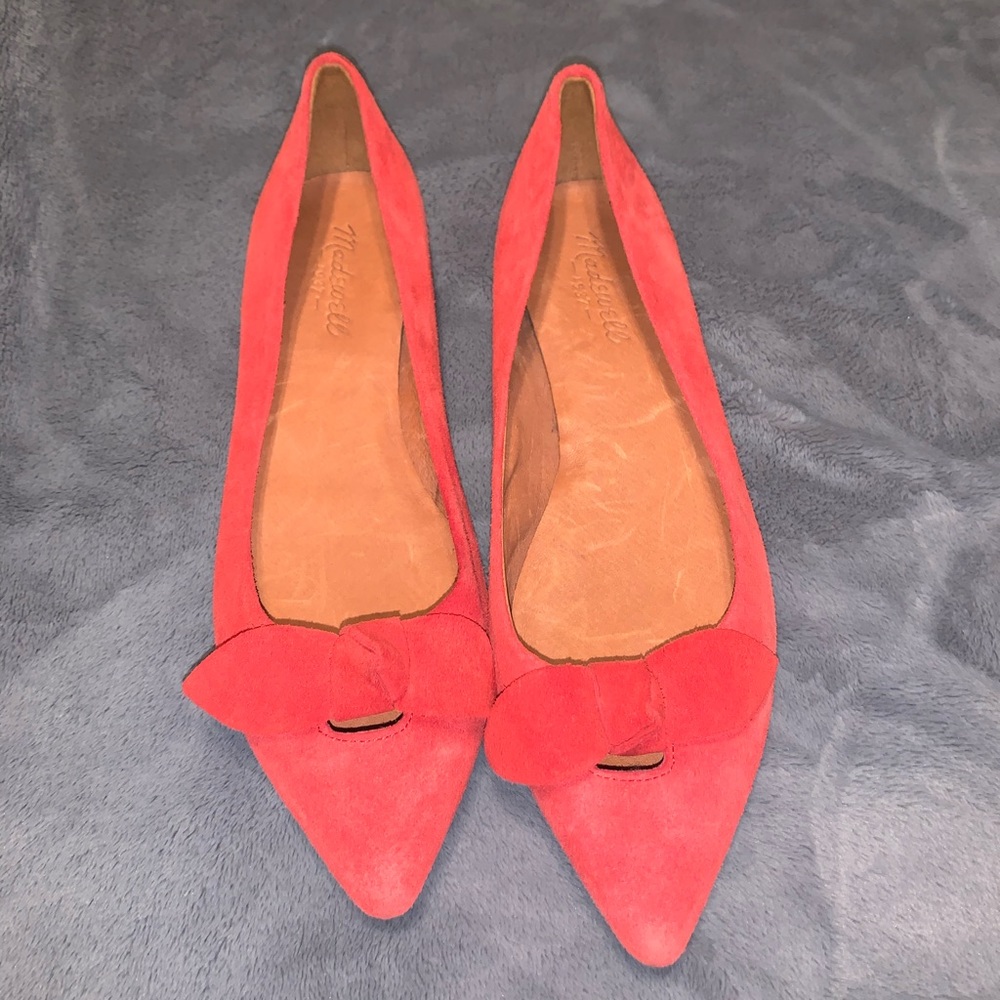 Madewell red skimmer pointed flats